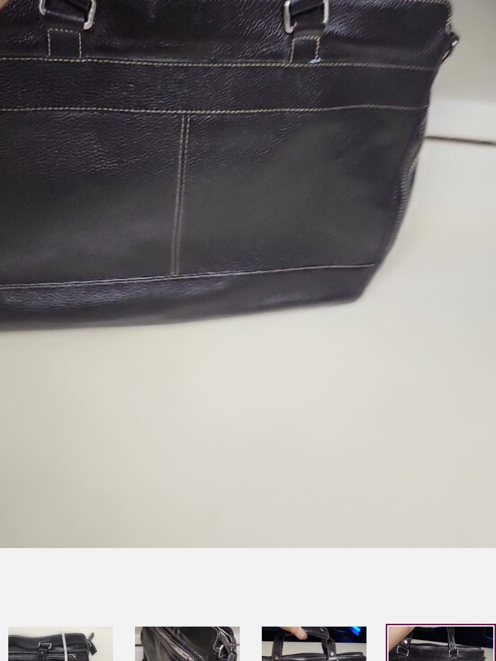 Levenger Black Leather Briefcase Bag - Picture 11 of 12